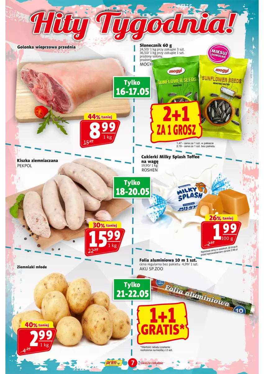 Gazetka promocyjna Prim Market - ważna 16.05 do 22.05.2024 - strona 7 - produkty: Cukier, Cukierki, Fa, Folia aluminiowa, Golonka wieprzowa, Pekpol, Ziemniaki