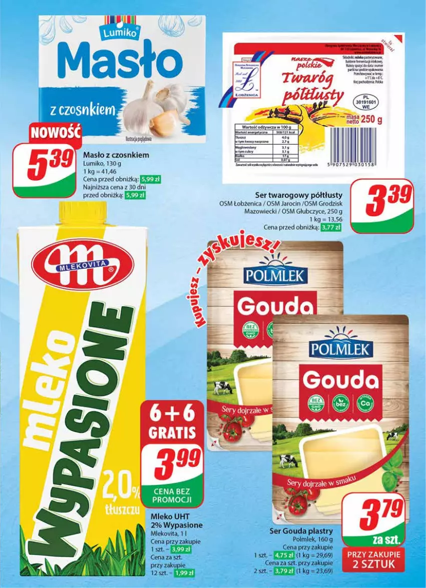 Gazetka promocyjna Dino - Gazetka 36 / 2024 - ważna 04.09 do 10.09.2024 - strona 37 - produkty: Gouda, Gouda plastry, Masło, Mleko, POLMLEK, Ser, Ser twarogowy, Twaróg