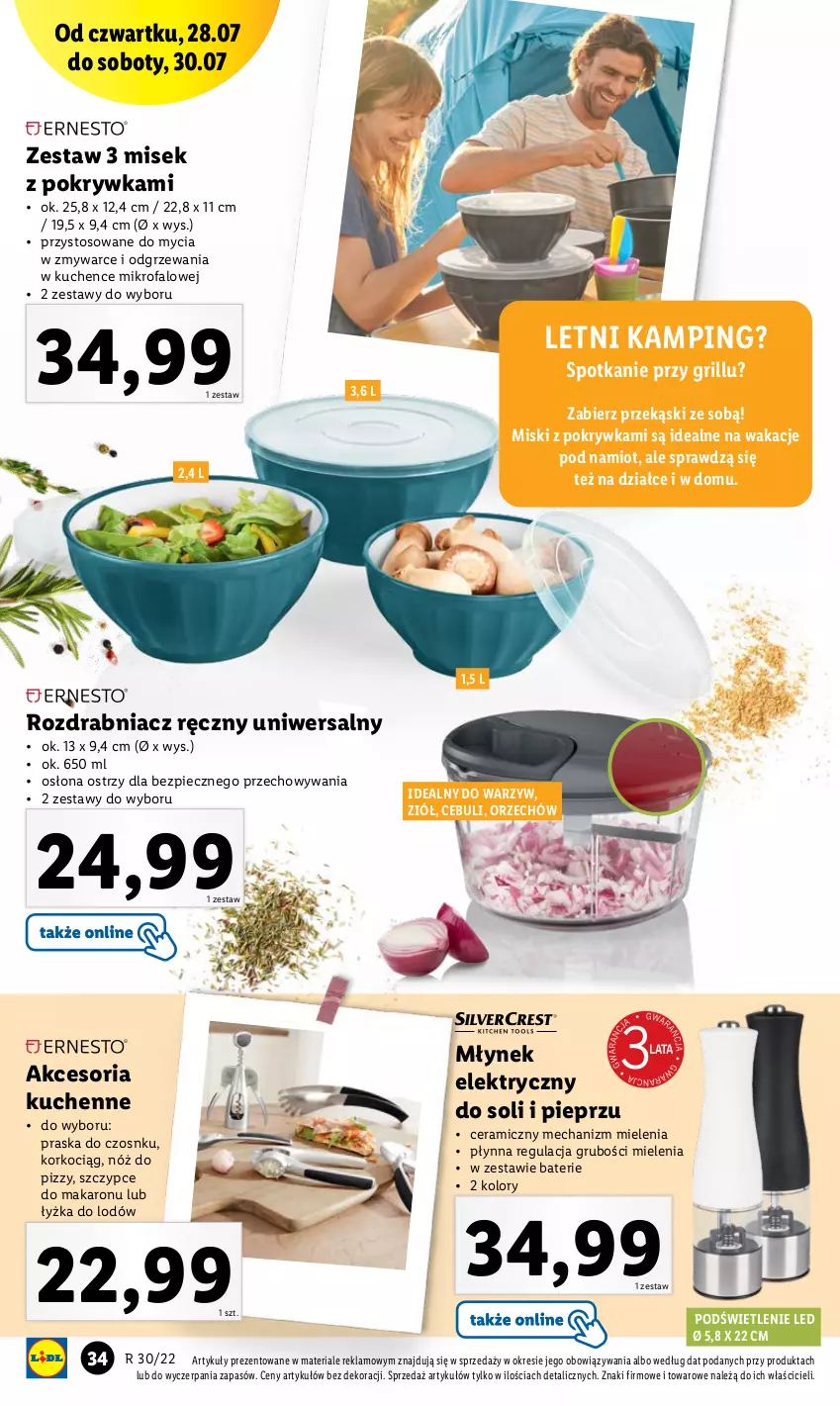 Gazetka promocyjna Lidl - GAZETKA - ważna 25.07 do 30.07.2022 - strona 34 - produkty: Fa, Grill, Koc, Korkociąg, Makaron, Młynek, Namiot, Piec, Pieprz, Praska, Rozdrabniacz, Szczypce