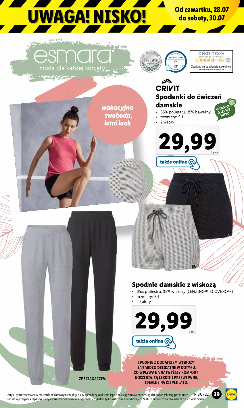 Gazetka promocyjna Lidl - GAZETKA - ważna 25.07 do 30.07.2022 - strona 39 - produkty: Moda, Spodnie, Waga