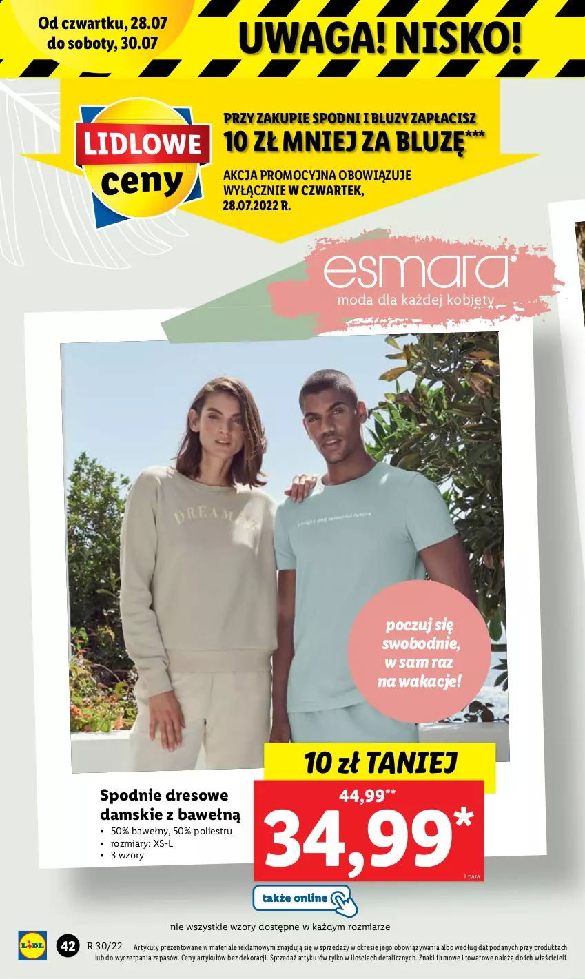 Gazetka promocyjna Lidl - GAZETKA - ważna 25.07 do 30.07.2022 - strona 44 - produkty: Dres, Moda, Spodnie, Spodnie dresowe, Waga