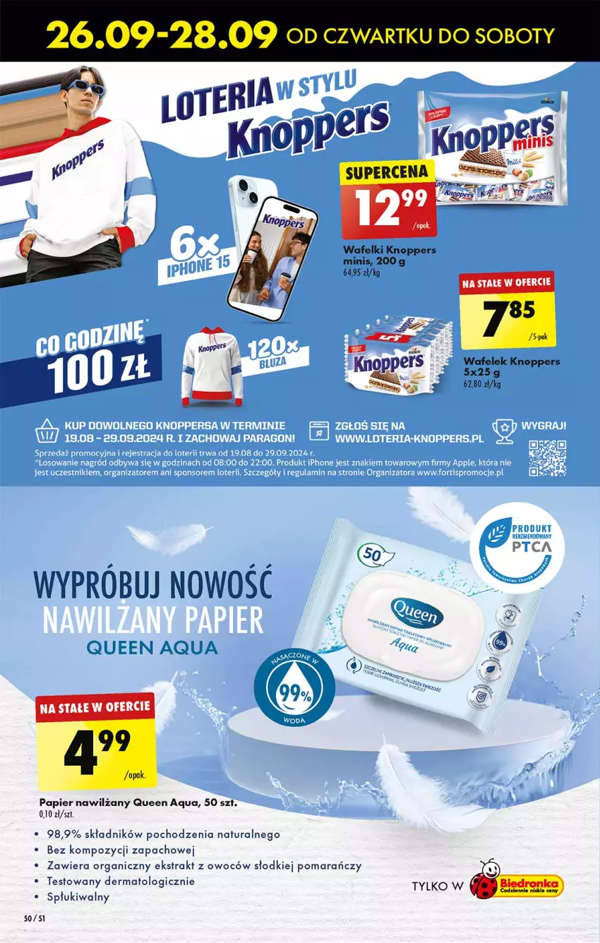 Gazetka promocyjna Biedronka - Od czwartku - ważna 26.09 do 02.10.2024 - strona 50 - produkty: Fa, Knoppers, Papier, Wafelek