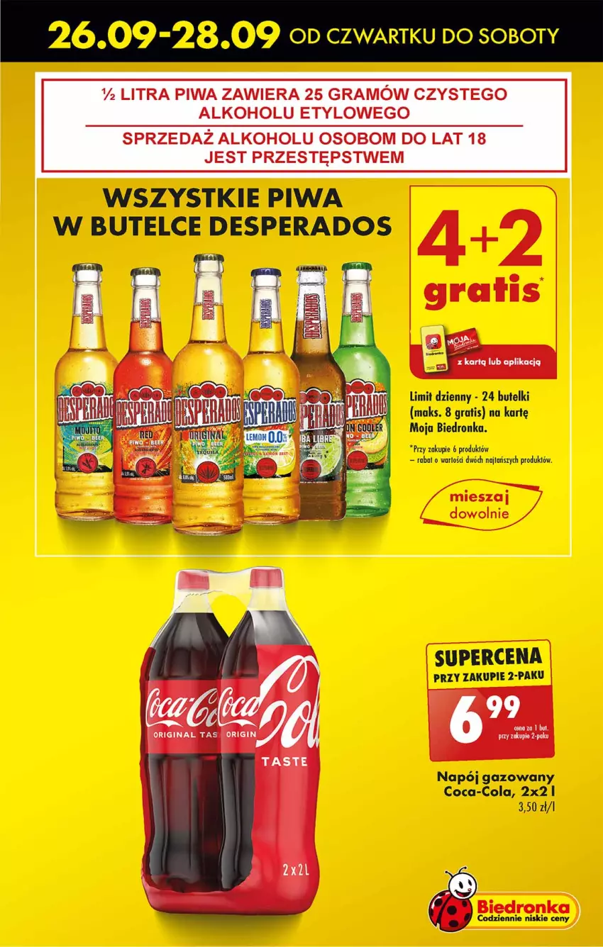 Gazetka promocyjna Biedronka - Od czwartku - ważna 26.09 do 02.10.2024 - strona 7 - produkty: Coca-Cola, Desperados, Dron, Gra, Napój, Napój gazowany, Piwa