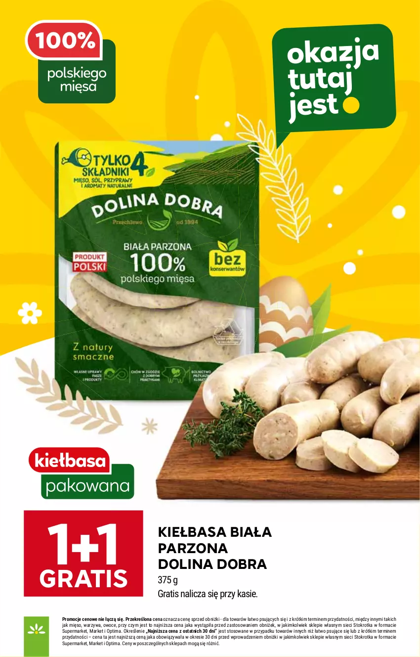 Gazetka promocyjna Stokrotka - Market - ważna 19.03 do 25.03.2026 - strona 6 - produkty: Gra, Kiełbasa, Kiełbasa biała, Mięso, Optima, Owoce, Warzywa