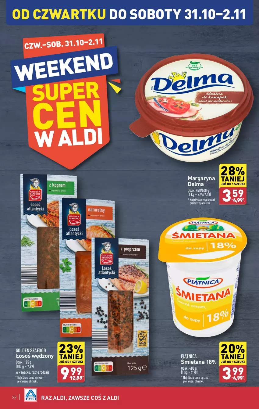 Gazetka promocyjna Aldi - Pełna oferta - ważna 28.10 do 02.11.2024 - strona 22 - produkty: Delma, Golden Seafood, Kawa, Margaryna, Piątnica