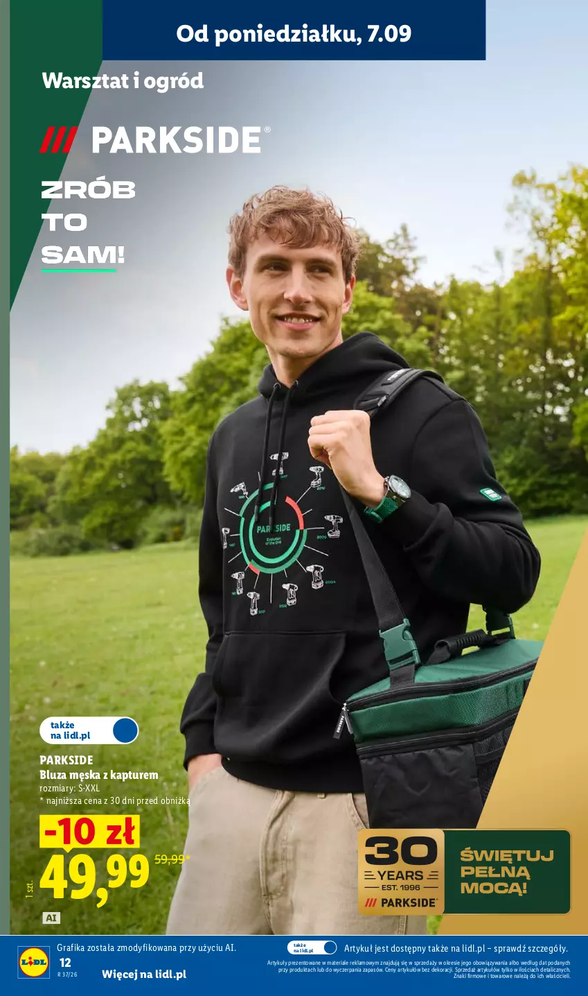 Gazetka promocyjna Lidl - Gazetka ważna od 07.09. do 12.09. - ważna 07.09 do 12.09.2026 - strona 16 - produkty: Bluza, Gra, Grafika, Ogród, Parkside