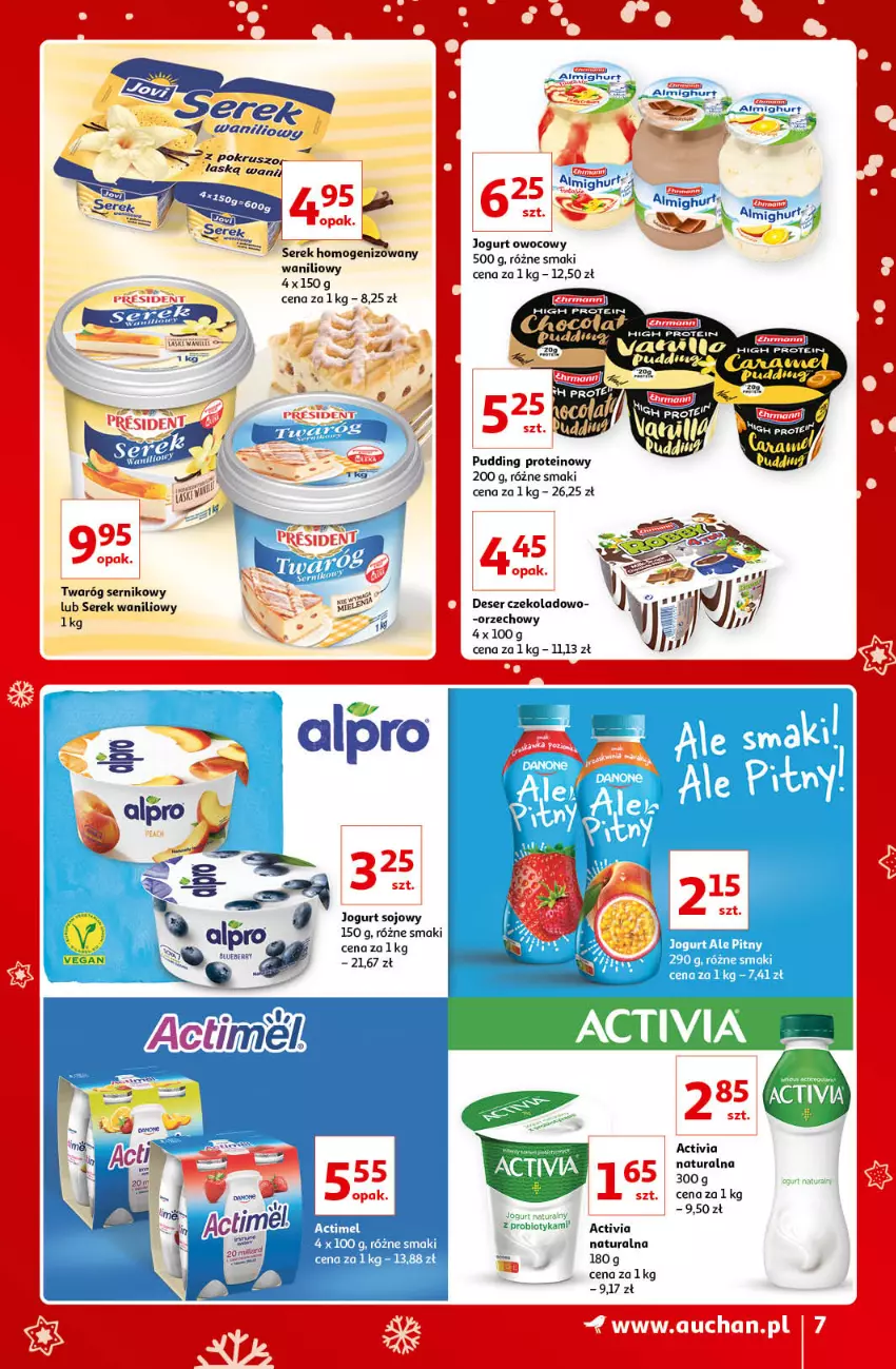 Gazetka promocyjna Auchan - Znane i lubiane Marki - ważna 02.12 do 12.12.2021 - strona 7 - produkty: Actimel, Activia, Deser, Jogurt, Probiotyk, Pudding, Ser, Serek, Serek homogenizowany, Twaróg