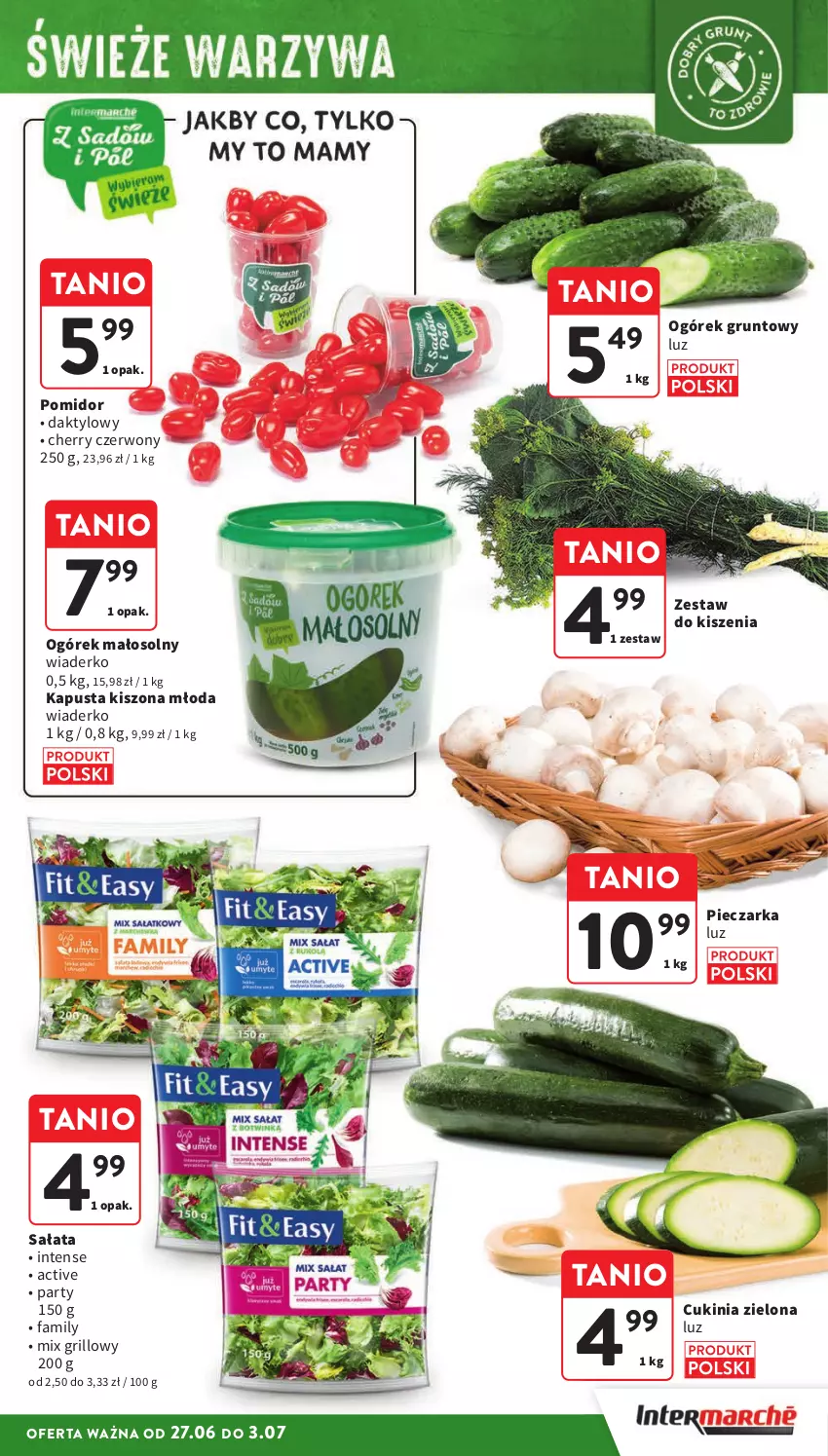 Gazetka promocyjna Intermarche - Gazetka Intermarche - ważna 27.06 do 03.07.2024 - strona 11 - produkty: Fa, Grill, Grunt, Ogórek, Piec, Pieczarka, Sałat