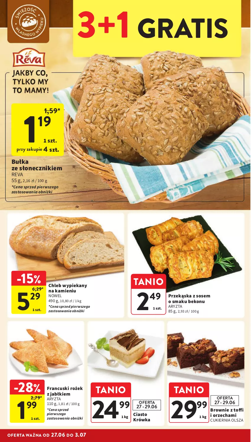 Gazetka promocyjna Intermarche - Gazetka Intermarche - ważna 27.06 do 03.07.2024 - strona 16 - produkty: Beko, Brownie, Bułka, Chleb, Cukier, Gra, Sos