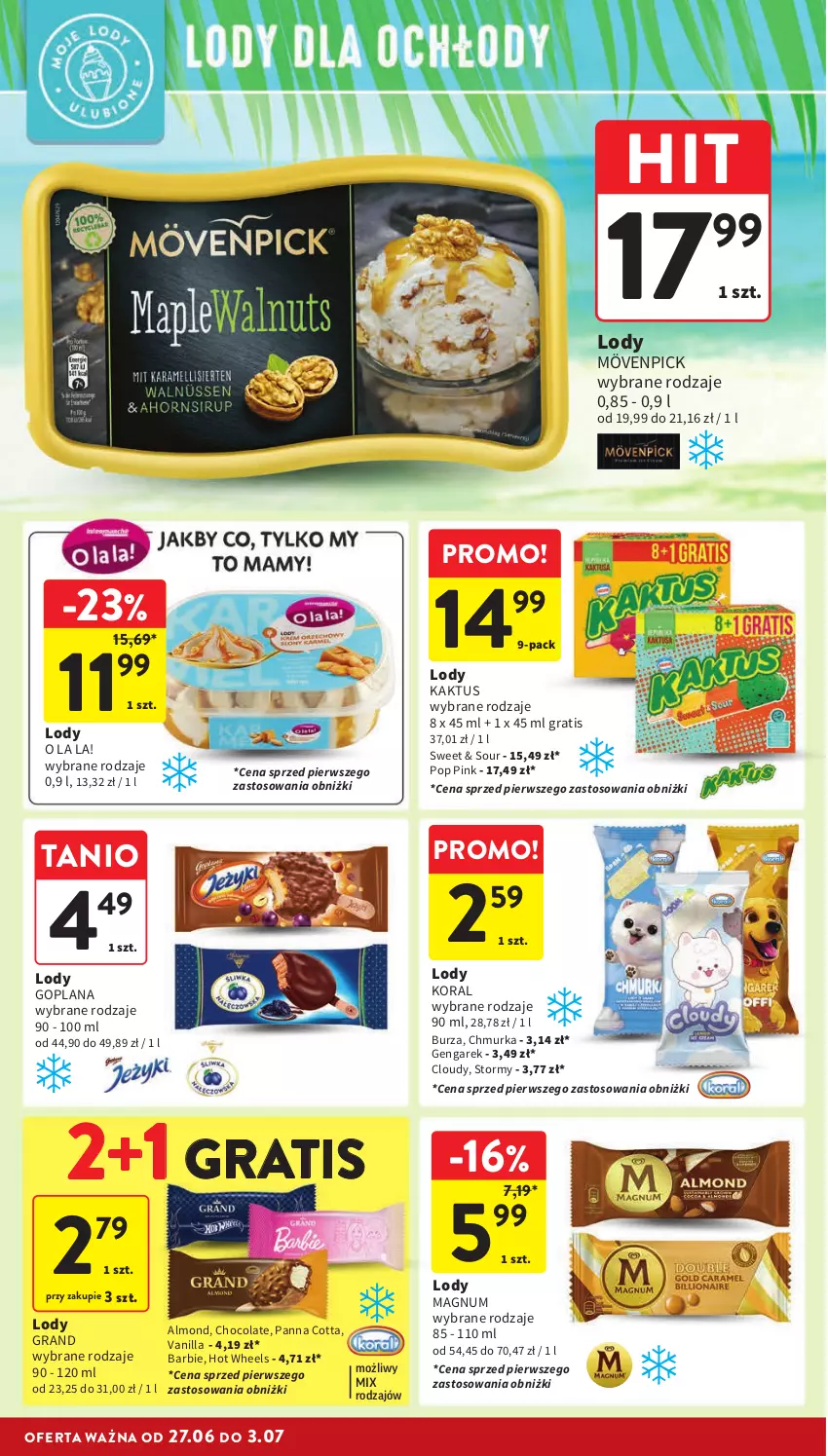 Gazetka promocyjna Intermarche - Gazetka Intermarche - ważna 27.06 do 03.07.2024 - strona 22 - produkty: Barbie, Goplana, Gra, Hot Wheels, Kaktus, LANA, Lody, Panna cotta