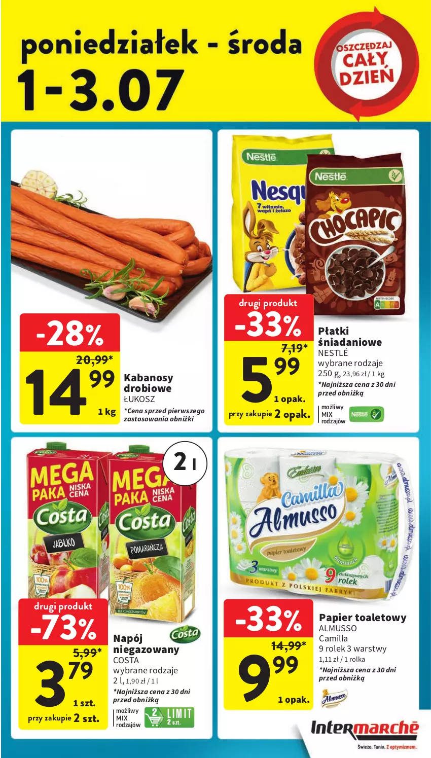 Gazetka promocyjna Intermarche - Gazetka Intermarche - ważna 27.06 do 03.07.2024 - strona 39 - produkty: Danio, Kabanos, Kosz, Mus, Napój, Napój niegazowany, Nestlé, Papier, Papier toaletowy