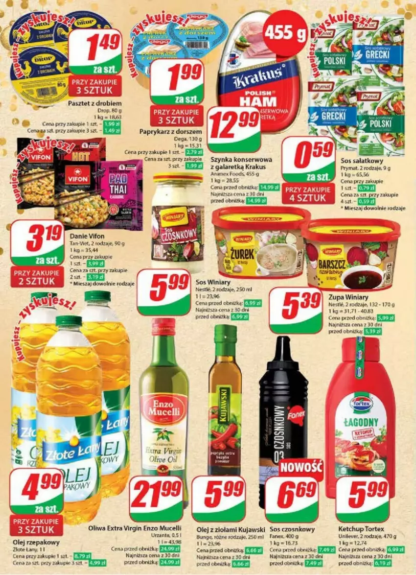 Gazetka promocyjna Dino - ważna 27.12.2024 do 02.01.2025 - strona 27 - produkty: Dega, Dorsz, Fa, Gala, Gin, HP, Ketchup, Krakus, Kujawski, Olej, Olej rzepakowy, Papryka, Paprykarz, Pasztet, Prymat, Sałat, Ser, Sos, Sos czosnkowy, Szynka, Szynka konserwowa, Winiary, Zupa