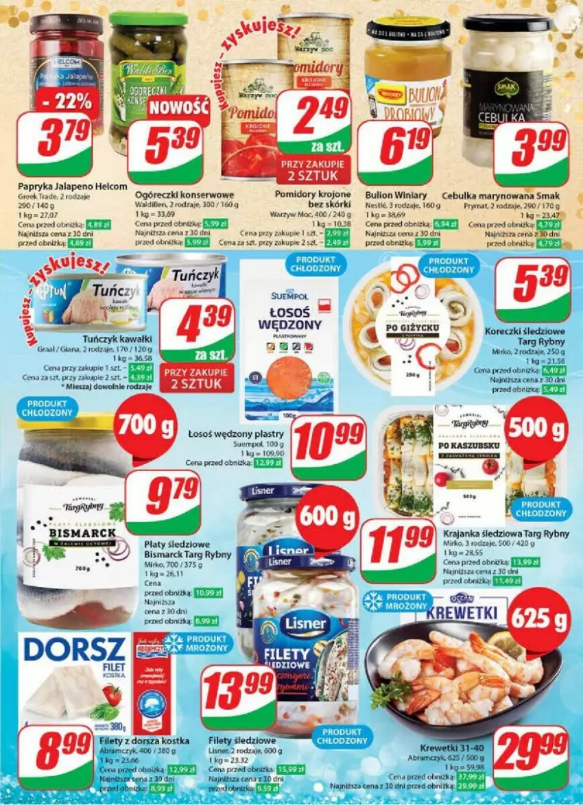 Gazetka promocyjna Dino - ważna 27.12.2024 do 02.01.2025 - strona 28 - produkty: Bulion, Dorsz, Gra, Graal, HELCOM, Krajanka śledziowa, Lion, Lisner, Papryka, Płaty śledziowe, Pomidory, Pomidory krojone, Prymat, Ser, Suempol, Winiary