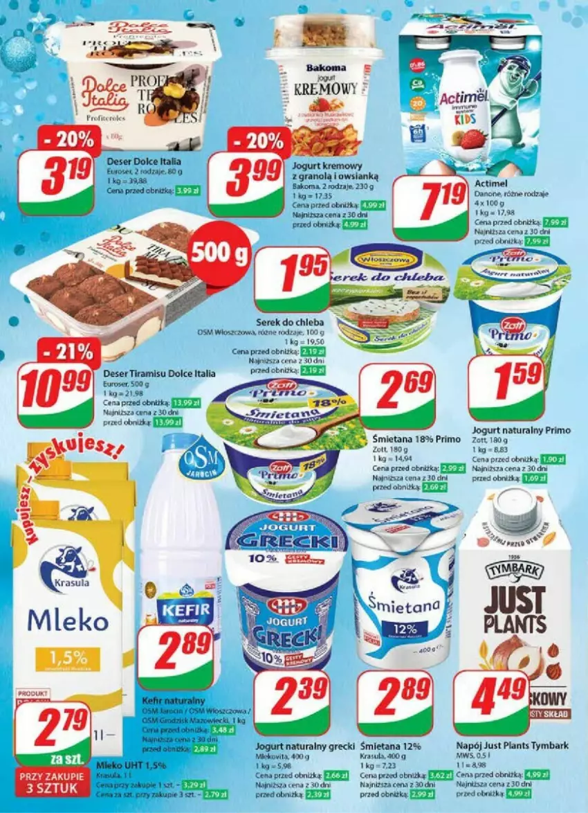 Gazetka promocyjna Dino - ważna 27.12.2024 do 02.01.2025 - strona 6 - produkty: Bakoma, Chleb, Danone, Deser, Fa, Gra, Jogurt, Jogurt naturalny, Mleko, Napój, Ser, Serek, Tymbark, Zott