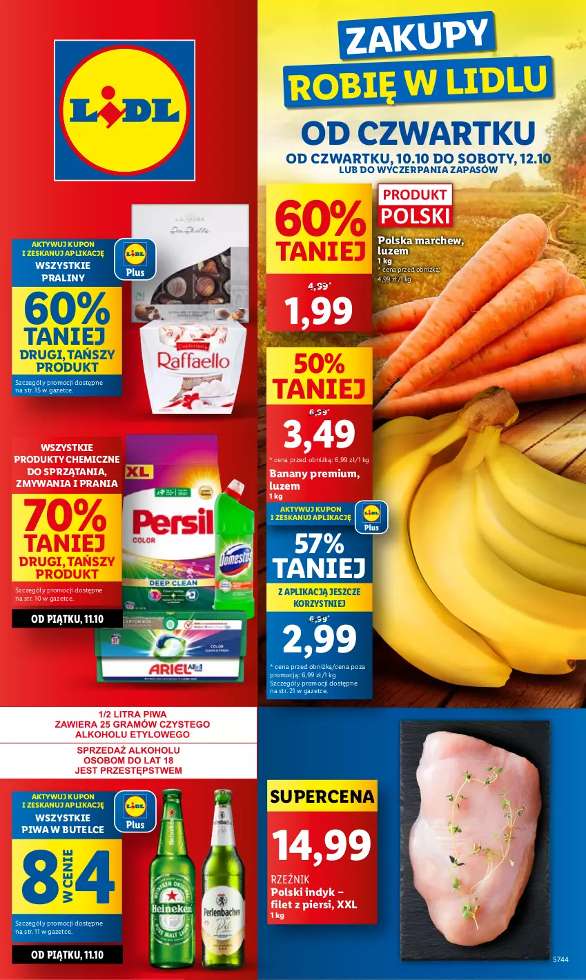 Gazetka promocyjna Lidl - GAZETKA - ważna 10.10 do 12.10.2024 - strona 1 - produkty: Banany, Piwa, Praliny