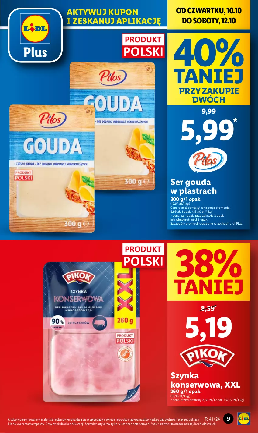 Gazetka promocyjna Lidl - GAZETKA - ważna 10.10 do 12.10.2024 - strona 13 - produkty: Gouda, Ser, Szynka, Szynka konserwowa