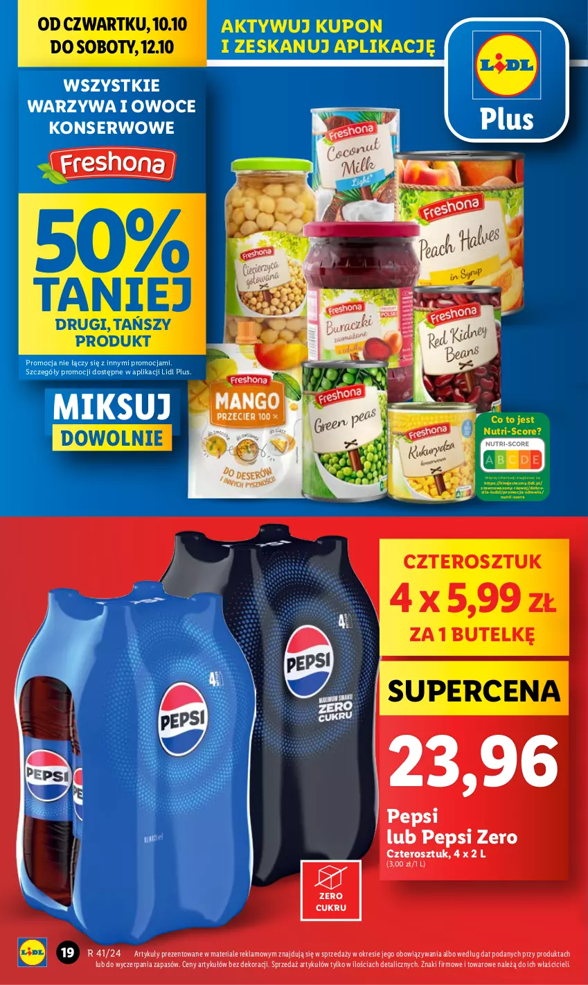 Gazetka promocyjna Lidl - GAZETKA - ważna 10.10 do 12.10.2024 - strona 14 - produkty: Owoce, Pepsi, Ser, Warzywa, Warzywa i owoce, Wazon