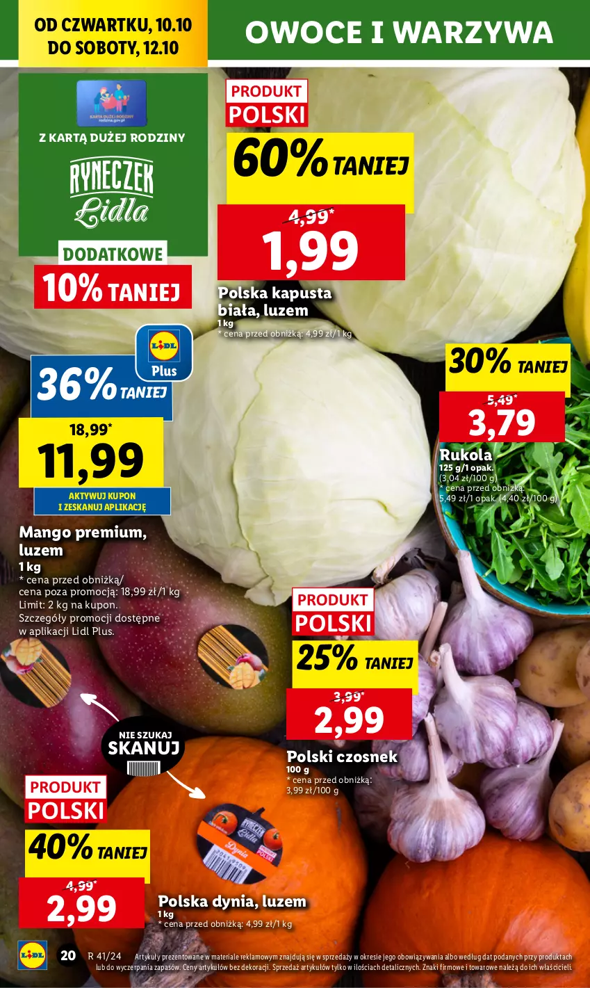 Gazetka promocyjna Lidl - GAZETKA - ważna 10.10 do 12.10.2024 - strona 24 - produkty: Chleb, Czosnek, Mango, Owoce, Rukola, Ser, Warzywa