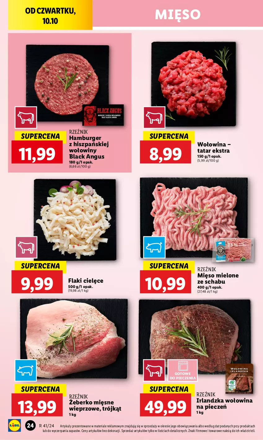 Gazetka promocyjna Lidl - GAZETKA - ważna 10.10 do 12.10.2024 - strona 28 - produkty: Burger, Flaki, Hamburger, Lack, Mięso, Mięso mielone, Piec, Wołowina