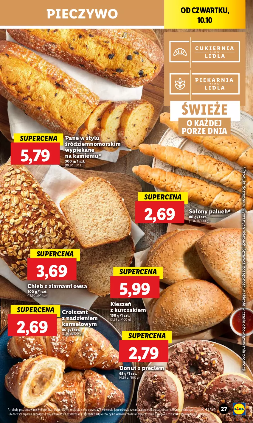 Gazetka promocyjna Lidl - GAZETKA - ważna 10.10 do 12.10.2024 - strona 31 - produkty: Chleb, Croissant, Donut, Kurczak, Piec, Pieczywo, Por, Precle