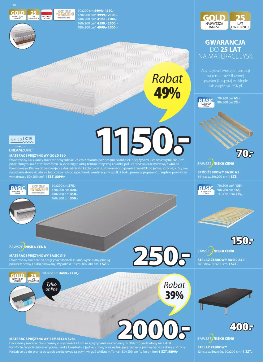 Gazetka promocyjna Jysk - Oferta tygodnia - ważna 23.02 do 08.03.2022 - strona 11 - produkty: Bell, Bella, Kokos, LG, Materac, Materac sprężynowy, Pasek, Pokrowiec, Sok, Spód żebrowy, Tera