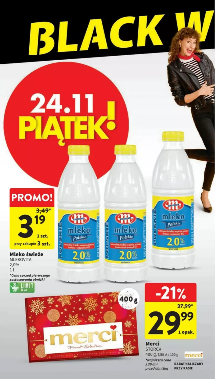 Gazetka promocyjna Intermarche - ważna 23.11 do 29.11.2023 - strona 12 - produkty: Merci, Mleko, Mlekovita