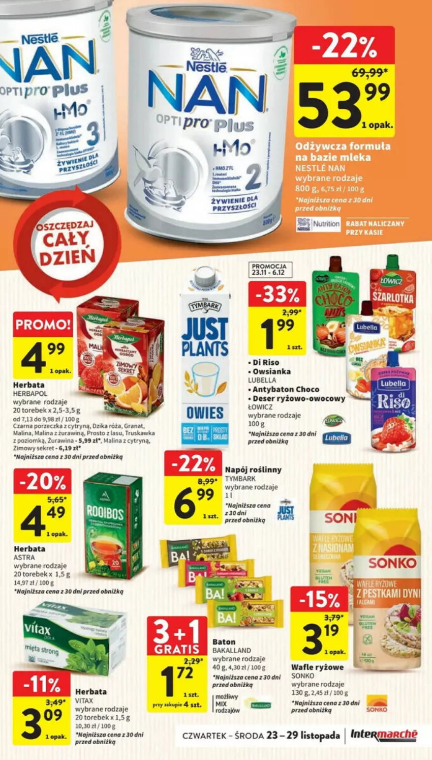 Gazetka promocyjna Intermarche - ważna 23.11 do 29.11.2023 - strona 31 - produkty: Bakalland, Baton, Bell, Bella, Deser, Dzika róża, Gra, Granat, Herbapol, Herbata, Kret, Lubella, Napój, Napój roślinny, Owsianka, Por, Róża, Ryż, Ser, Sonko, Top, Tymbark, Wafle