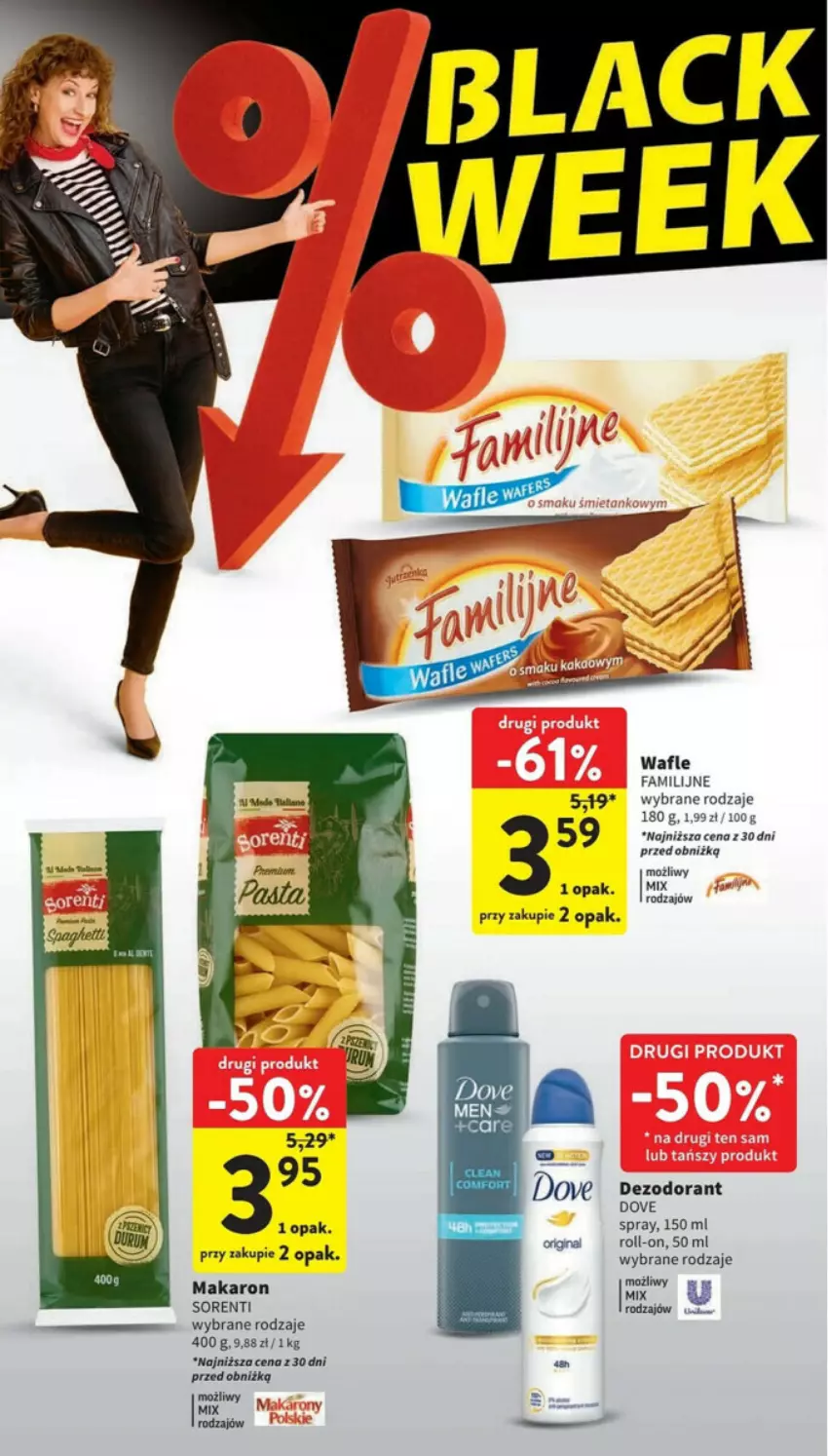 Gazetka promocyjna Intermarche - ważna 23.11 do 29.11.2023 - strona 34 - produkty: Dezodorant, Dove, Fa, Makaron, Wafle