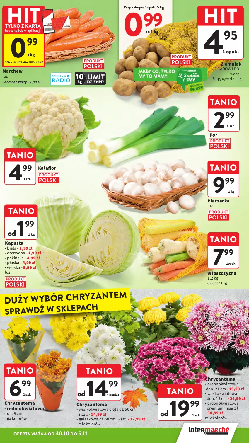 Gazetka promocyjna Intermarche - Gazetka Intermarche - ważna 30.10 do 05.11.2025 - strona 15 - produkty: Bukiet, Chryzantema, Piec, Pieczarka, Por