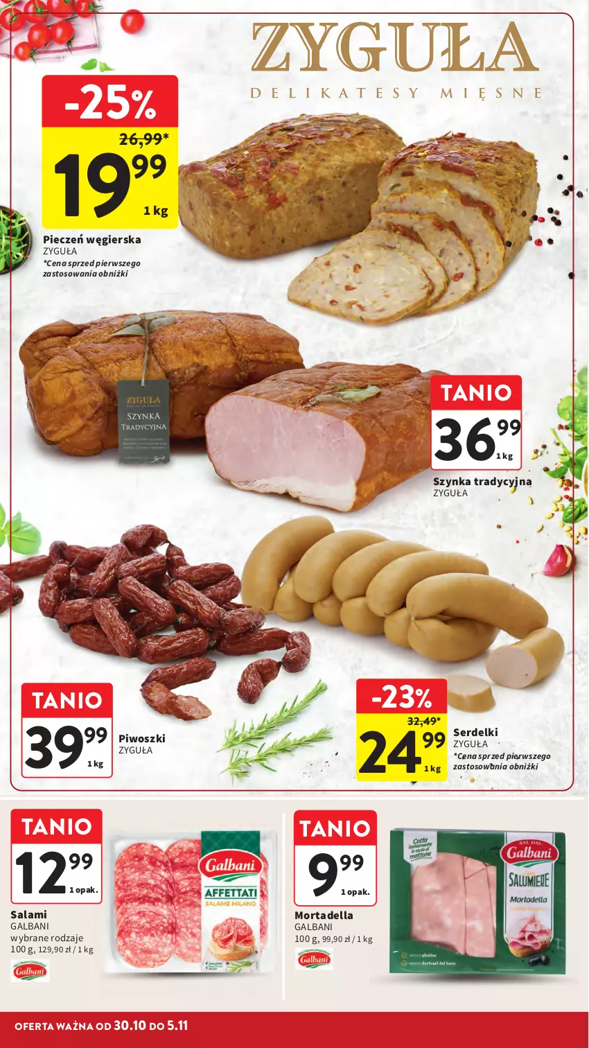 Gazetka promocyjna Intermarche - Gazetka Intermarche - ważna 30.10 do 05.11.2025 - strona 18 - produkty: Dell, Galbani, Mortadella, Piec, Piwo, Salami, Ser, Serdelki, Szynka
