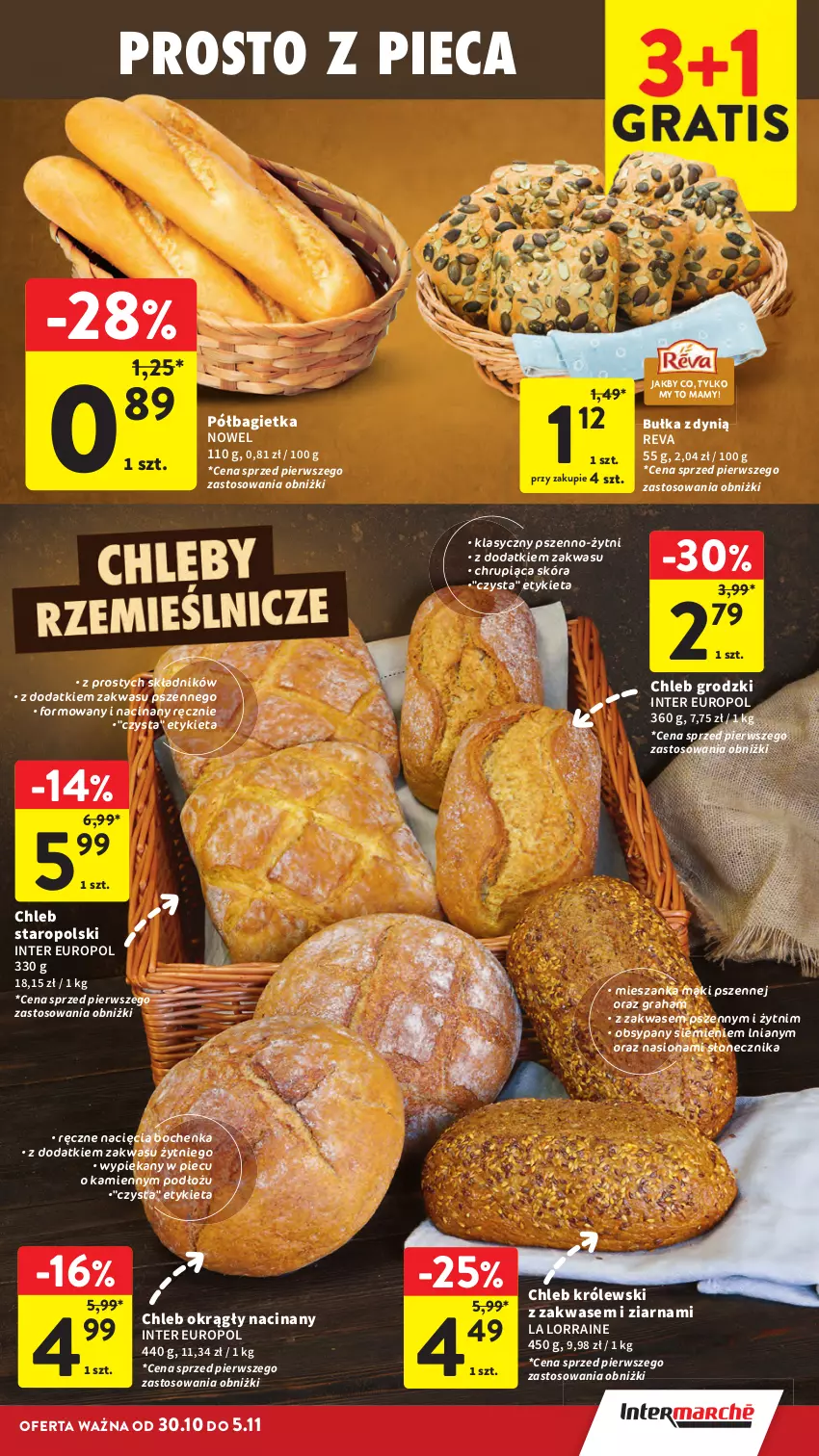 Gazetka promocyjna Intermarche - Gazetka Intermarche - ważna 30.10 do 05.11.2025 - strona 21 - produkty: Bagietka, Bułka, Chleb, Dynią, Gra, Królewski, Piec, Półbagietka