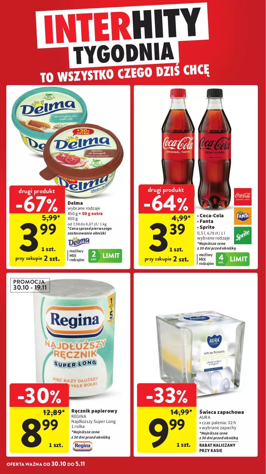 Gazetka promocyjna Intermarche - Gazetka Intermarche - ważna 30.10 do 05.11.2025 - strona 8 - produkty: Coca-Cola, Delma, Fa, Fanta, Gin, Papier, Ręcznik, Sprite