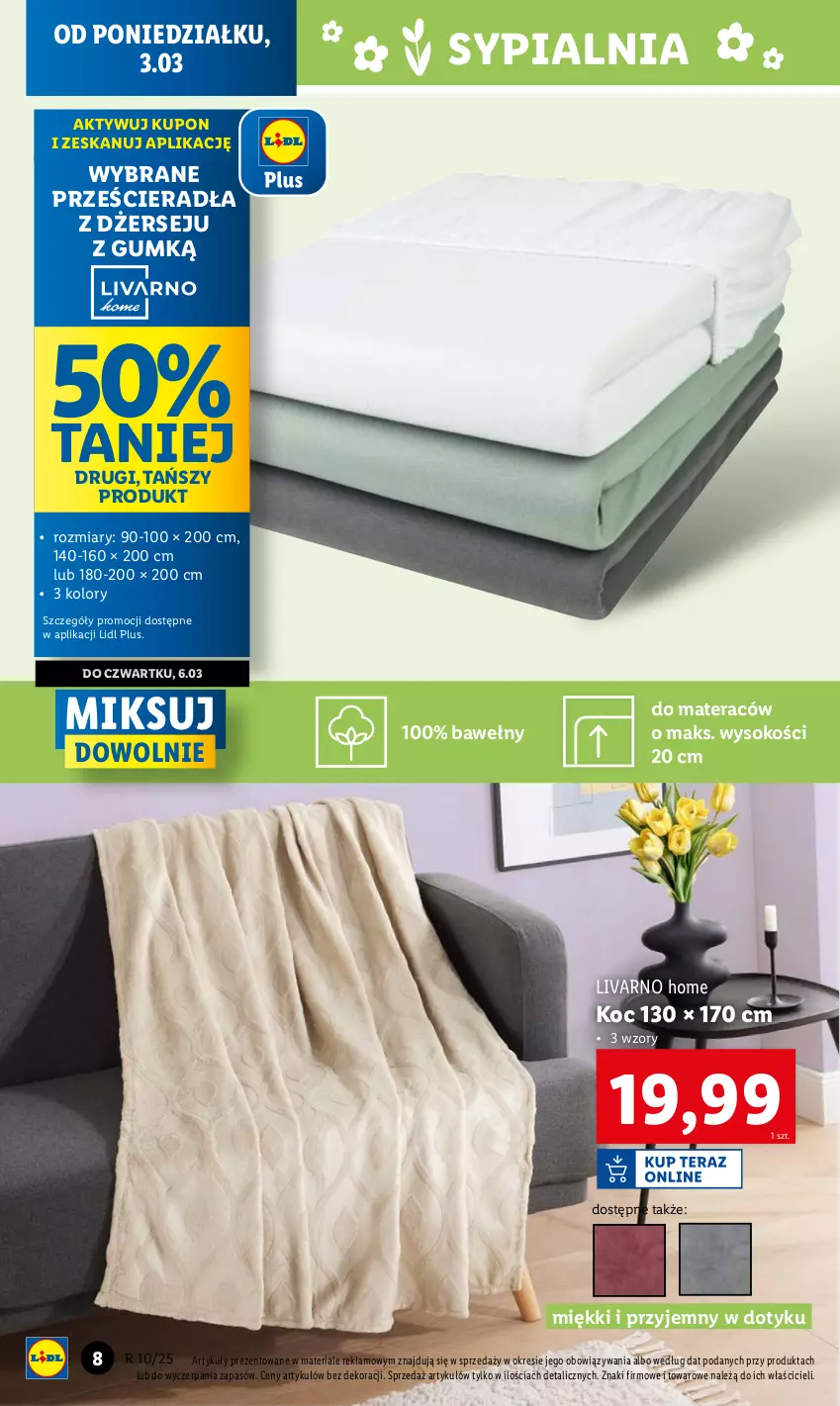 Gazetka promocyjna Lidl - GAZETKA - ważna 03.03 do 08.03.2025 - strona 8 - produkty: Ivar, Koc, Materac, Sok, Sypialnia, Tera