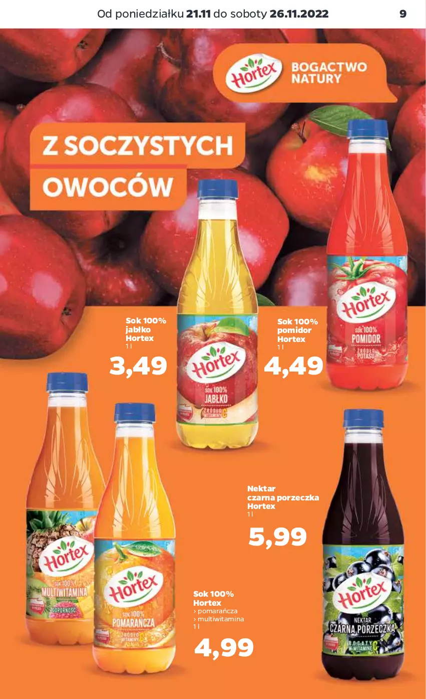 Gazetka promocyjna Netto - Artykuły spożywcze - ważna 21.11 do 26.11.2022 - strona 9 - produkty: Hortex, Nektar, Por, Sok