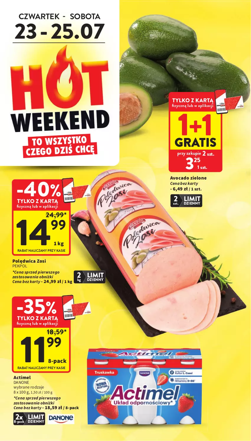 Gazetka promocyjna Intermarche - Gazetka Intermarche - ważna 23.07 do 29.07.2026 - strona 2 - produkty: Actimel, Avocado, Danone, Gra, Pekpol, Polędwica