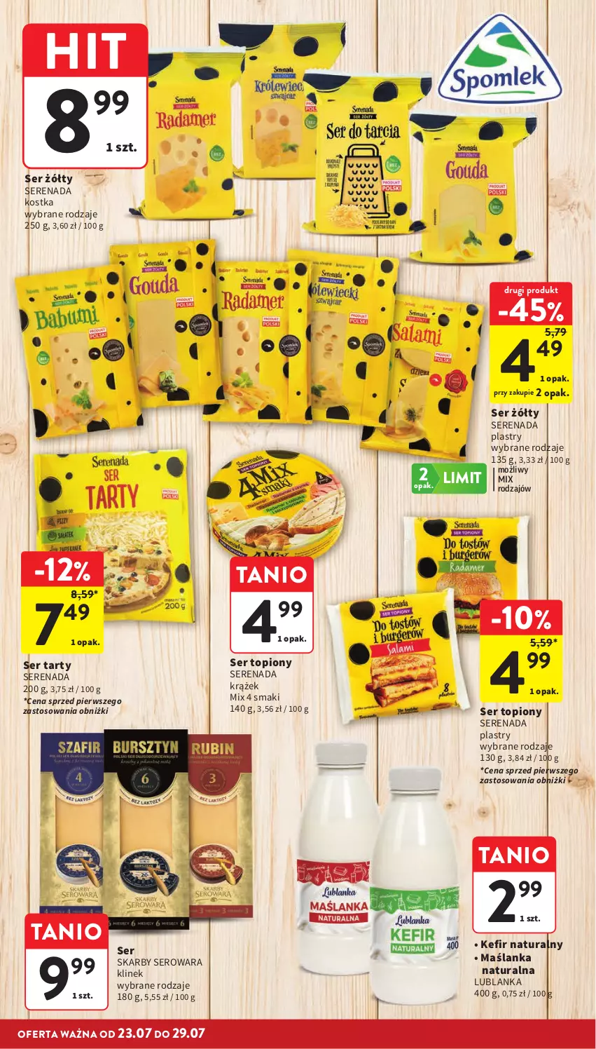 Gazetka promocyjna Intermarche - Gazetka Intermarche - ważna 23.07 do 29.07.2026 - strona 20 - produkty: Kefir, Kefir naturalny, Maślanka, Ser, Ser topiony, Top