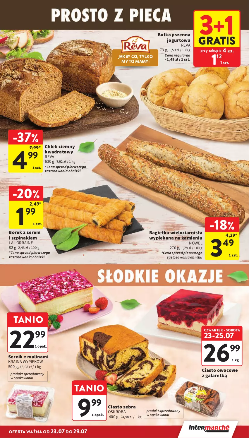Gazetka promocyjna Intermarche - Gazetka Intermarche - ważna 23.07 do 29.07.2026 - strona 21 - produkty: Bagietka, Bułka, Chleb, Gala, Gra, Jogurt, Ser, Szpinak