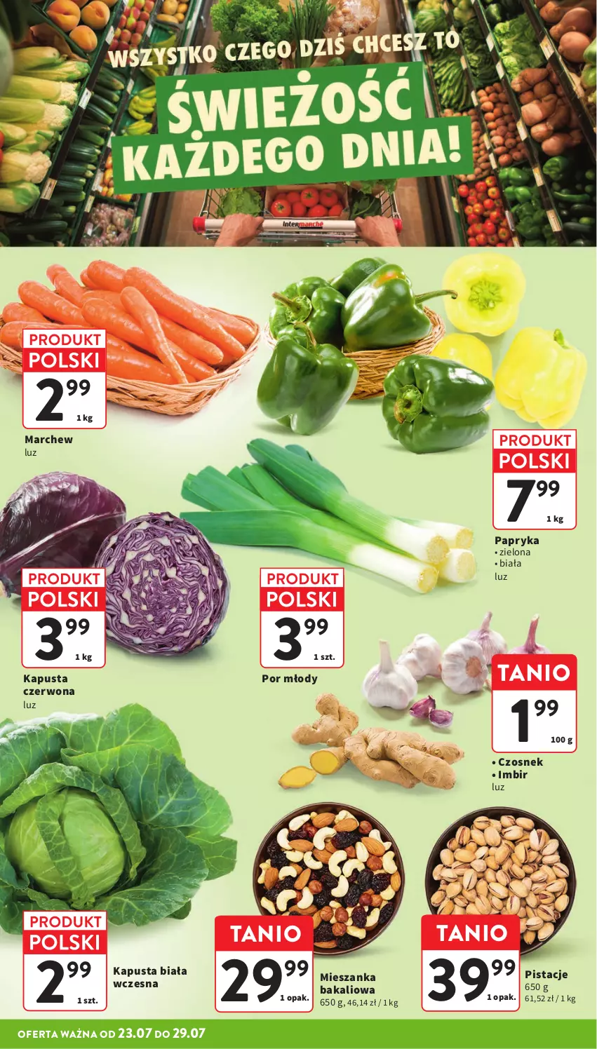 Gazetka promocyjna Intermarche - Gazetka Intermarche - ważna 23.07 do 29.07.2026 - strona 8 - produkty: Czosnek, Imbir, Mieszanka bakaliowa, Papryka, Pistacje, Por