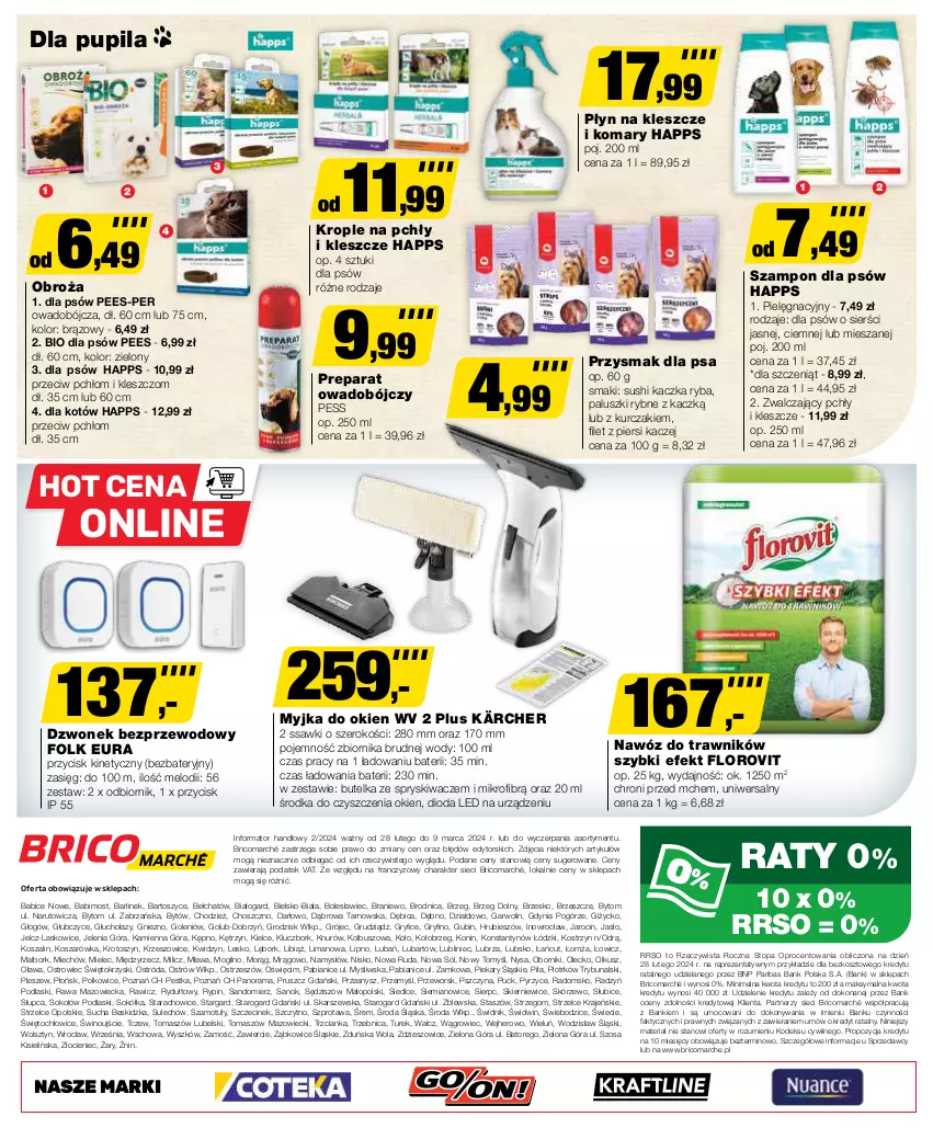 Gazetka promocyjna Bricomarche - Gazetka - ważna 28.02 do 09.03.2024 - strona 12 - produkty: BIC, Butelka ze spryskiwaczem, Dzwonek, Fa, Gry, Kaczka, Kärcher, Kisiel, Kosz, Kurczak, Myjka do okien, Namysłów, Nawóz, Paluszki rybne, Podlaski, Przysmak dla psa, Rama, Ryba, Sok, Sokół, Sokołów, Sól, Sprzedawcy, Sushi, Szal, Szampon, Szprot, Top, Wino