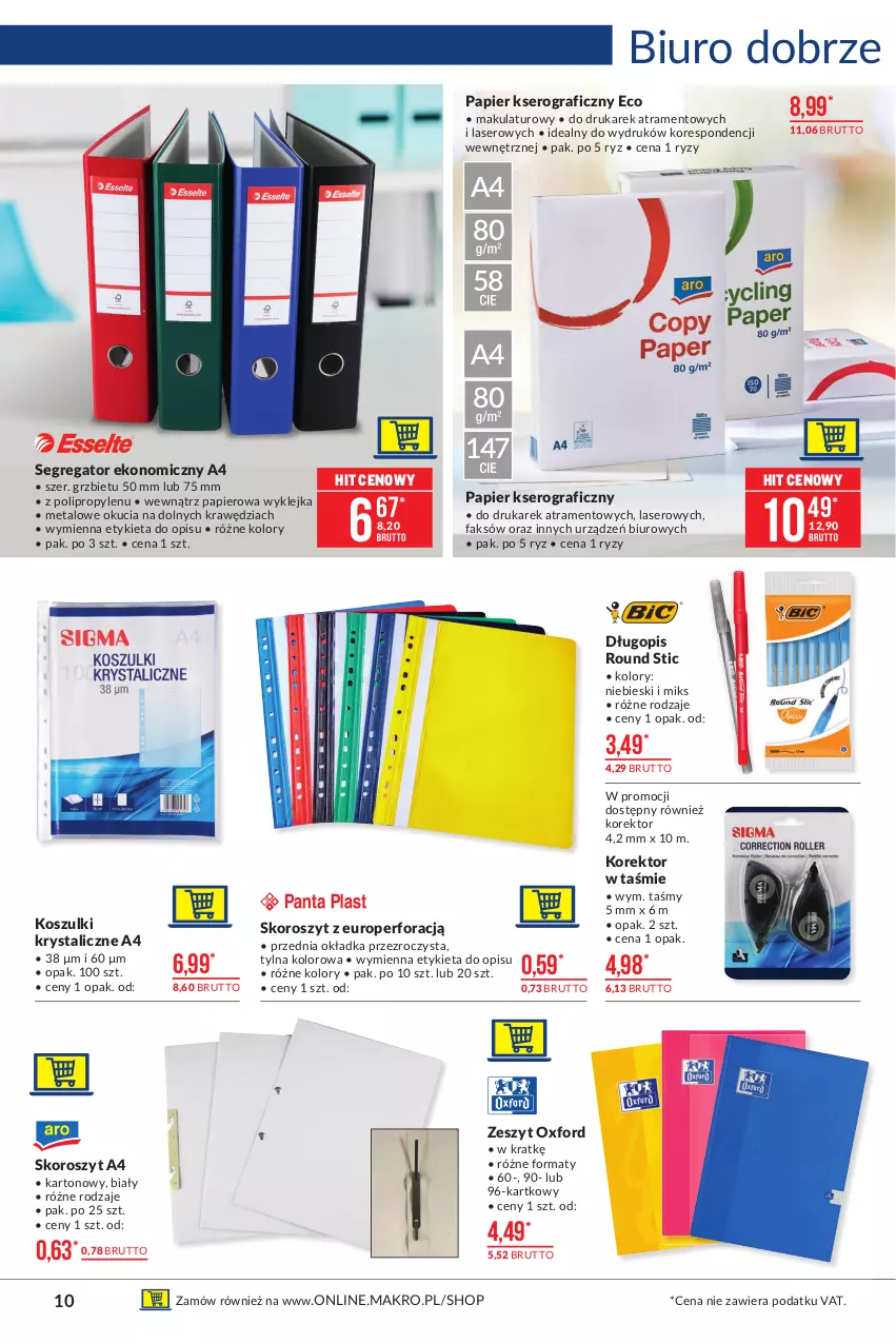 Gazetka promocyjna Makro - [Oferta promocyjna] Artykuły przemysłowe - ważna 04.05 do 17.05.2021 - strona 10 - produkty: Biuro, Długopis, Fa, Gra, Klej, Kosz, Papier, Ser