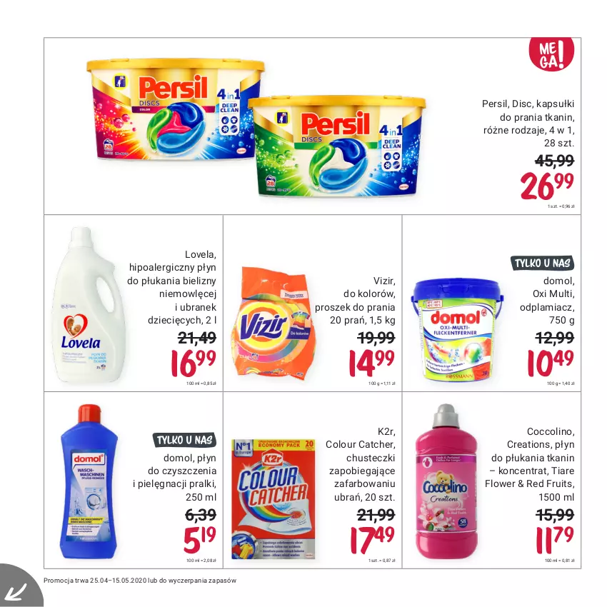 Gazetka promocyjna Rossmann - Maj I - ważna 25.04 do 15.05.2021 - strona 16 - produkty: Chusteczki, Coccolino, Domol, Dzieci, Fa, K2, Kapsułki do prania, Lovela, Odplamiacz, Persil, Płyn do płukania, Pralki, Proszek do prania, Vizir