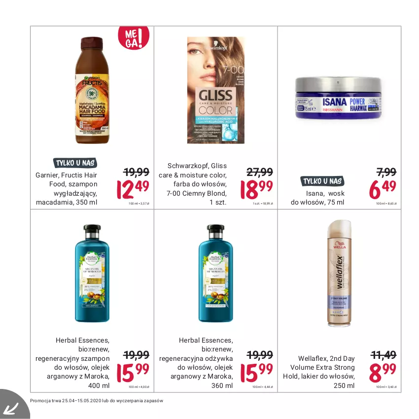 Gazetka promocyjna Rossmann - Maj I - ważna 25.04 do 15.05.2021 - strona 2 - produkty: Fa, Farba do włosów, Fructis, Garnier, Isana, Lakier, Lakier do włosów, Odżywka, Olej, Schwarzkopf, Szampon, Wella, Wellaflex