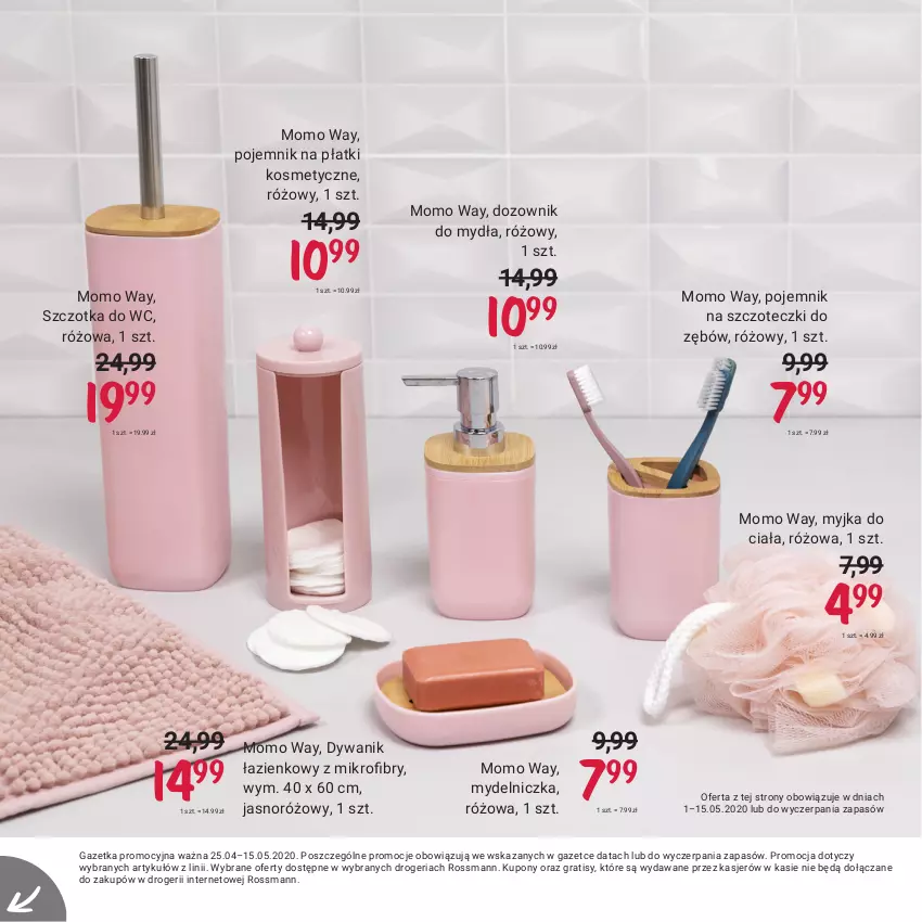 Gazetka promocyjna Rossmann - Maj I - ważna 25.04 do 15.05.2021 - strona 20 - produkty: Dozownik, Dywan, Dywanik, Dywanik łazienkowy, Gra, Mydelniczka, Płatki kosmetyczne, Pojemnik, Szczotka, Szczotka do WC