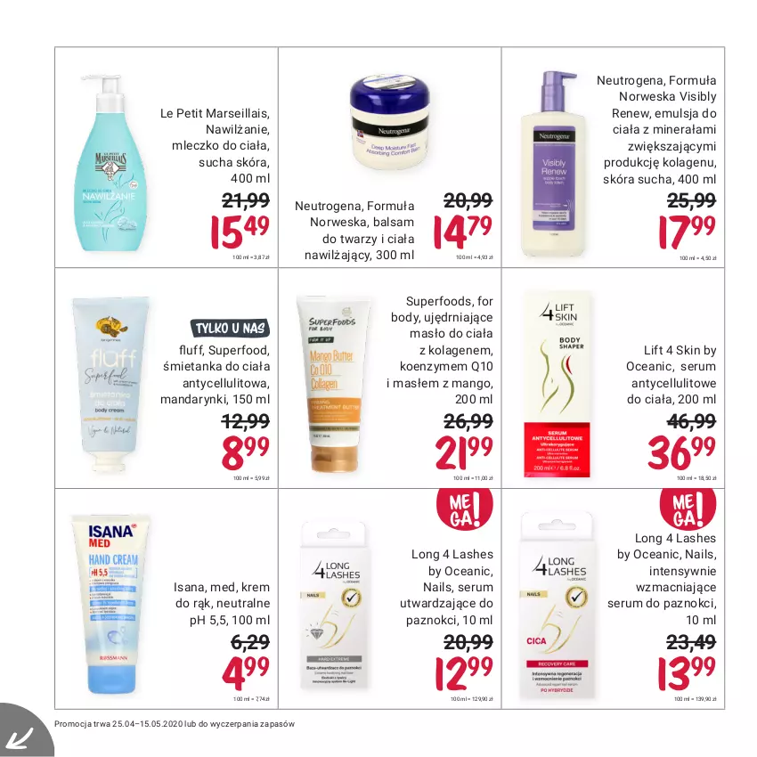 Gazetka promocyjna Rossmann - Maj I - ważna 25.04 do 15.05.2021 - strona 6 - produkty: Body, Emulsja, Isana, Kolagen, Krem do rąk, Long 4 Lashes, Mandarynki, Mango, Mars, Masło, Masło do ciała, Mleczko, Mleczko do ciała, Neutrogena, Rum, Ser, Serum