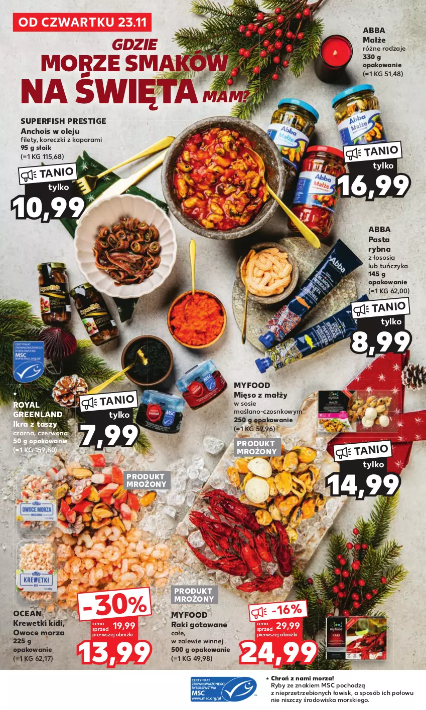 Gazetka promocyjna Kaufland - Kaufland - ważna 23.11 do 24.12.2023 - strona 10 - produkty: Krewetki, Małże, Mięso, Olej, Owoce, Owoce morza, Sos, Tuńczyk