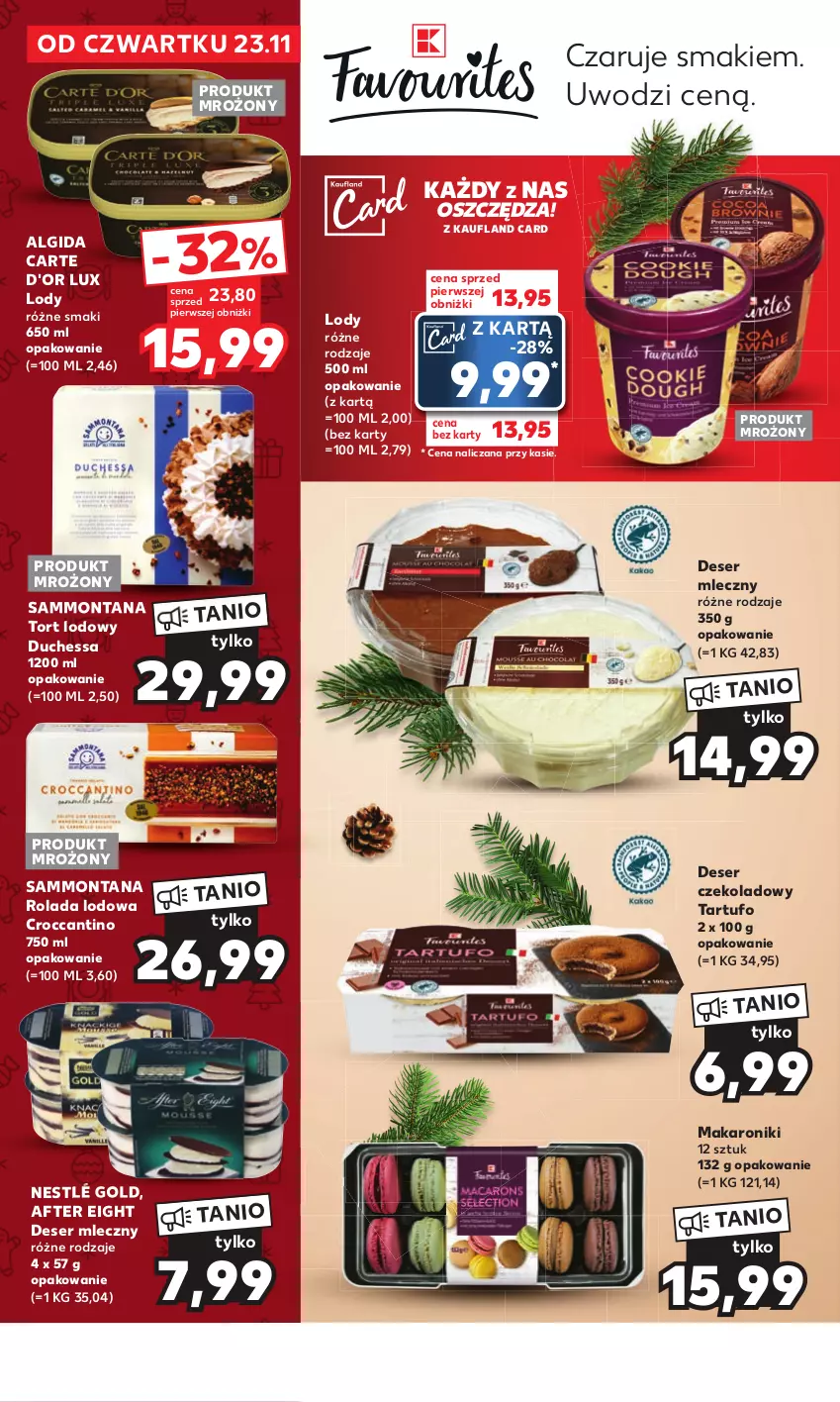 Gazetka promocyjna Kaufland - Kaufland - ważna 23.11 do 24.12.2023 - strona 16 - produkty: Algida, Carte d'Or, Deser, Deser mleczny, LG, Lody, Makaron, Nestlé, Rolada, Ser