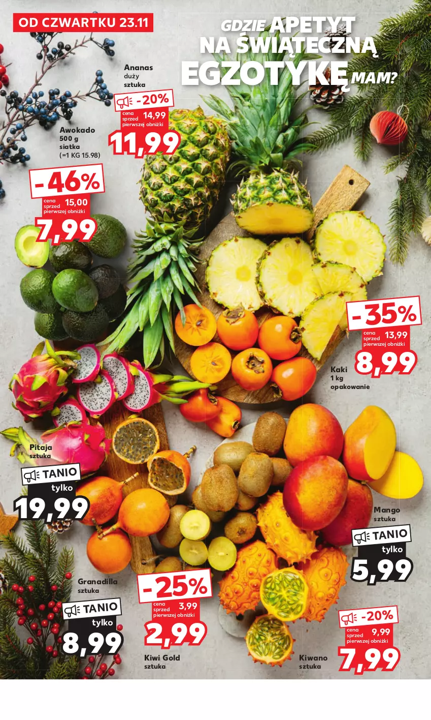 Gazetka promocyjna Kaufland - Kaufland - ważna 23.11 do 24.12.2023 - strona 2 - produkty: Ananas, Fa, Gra, Granadilla, Kaki, Kiwi, Mango, Siatka