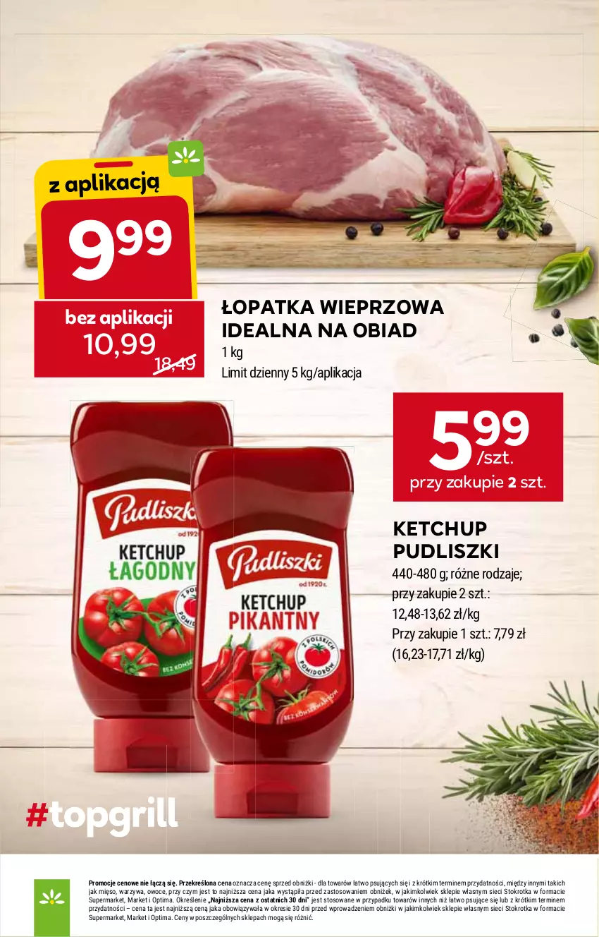 Gazetka promocyjna Stokrotka - Supermarket - ważna 16.04 do 22.04.2026 - strona 2 - produkty: Ketchup, Mięso, Optima, Owoce, Pudliszki, Warzywa