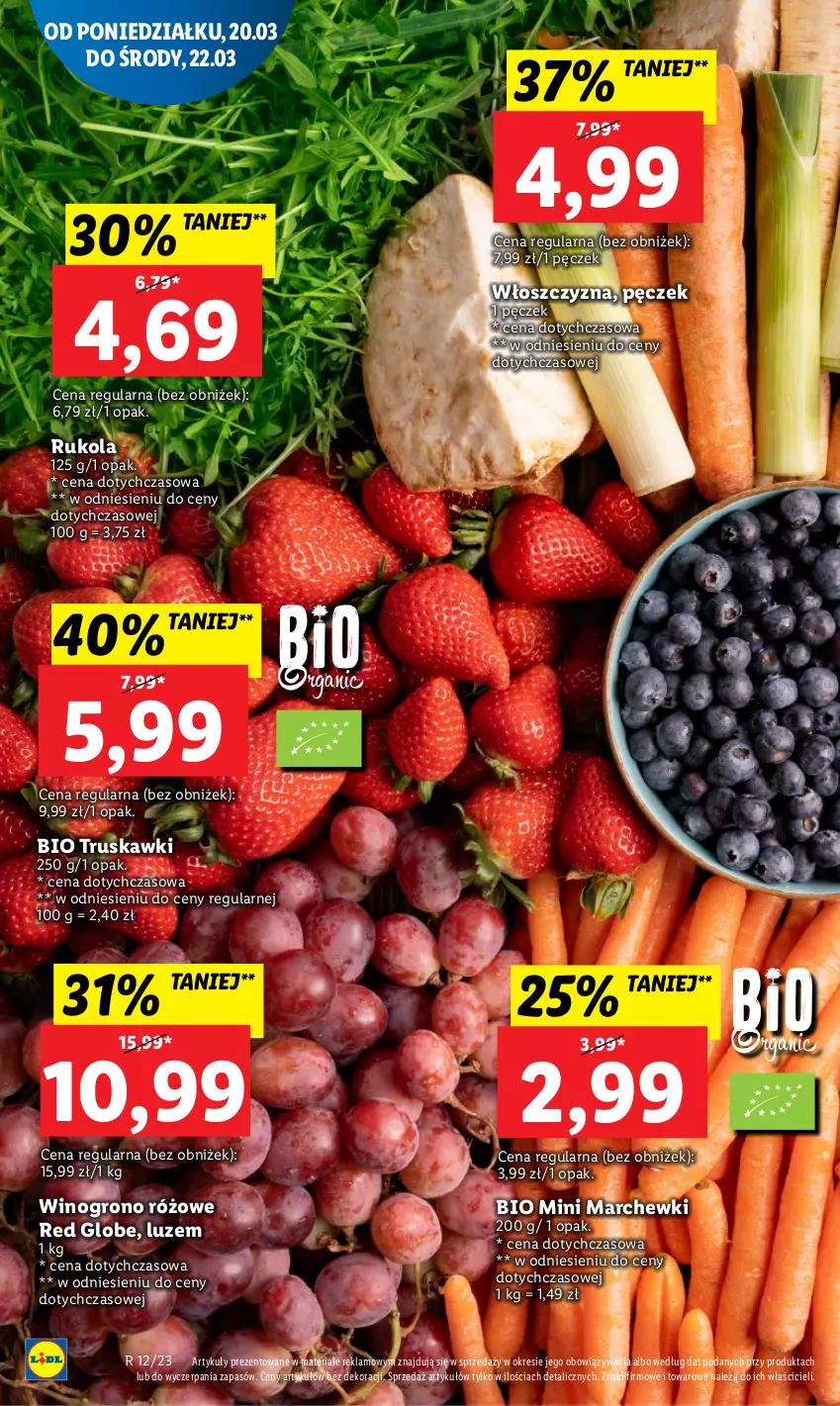 Gazetka promocyjna Lidl - GAZETKA - ważna 20.03 do 22.03.2023 - strona 16 - produkty: Rukola, Truskawki, Wino