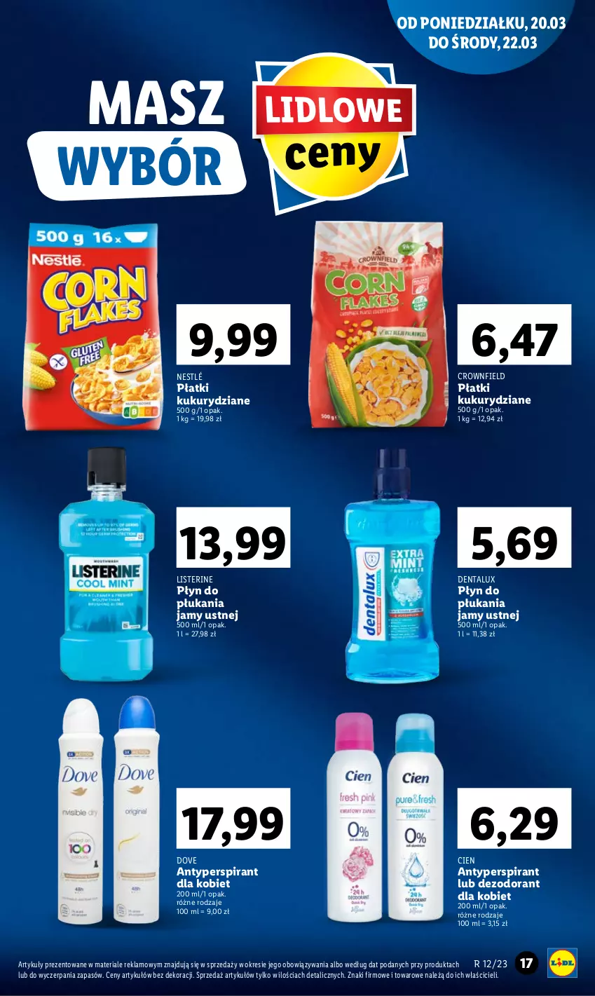 Gazetka promocyjna Lidl - GAZETKA - ważna 20.03 do 22.03.2023 - strona 19 - produkty: Antyperspirant, Dezodorant, Dove, Listerine, Nestlé, Płyn do płukania, Płyn do płukania jamy ustnej